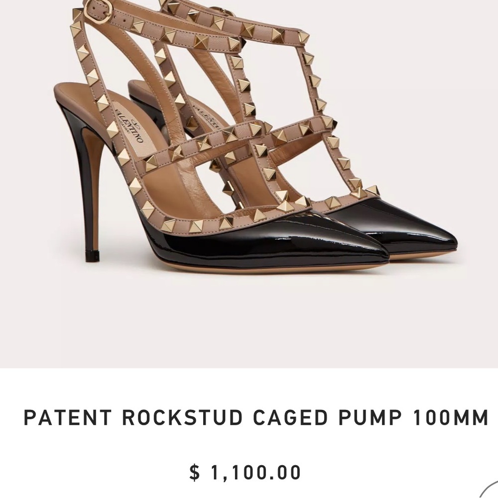 PATENT ROCKSTUD CAGED PUMP 100MM sz 6.5 like brand new! Over 1/2 off!!!